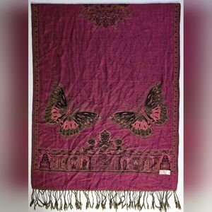Pashmina 2-sided Butterfly Cashmere & Silk Scarf Classy Wrap Luxury Shawl